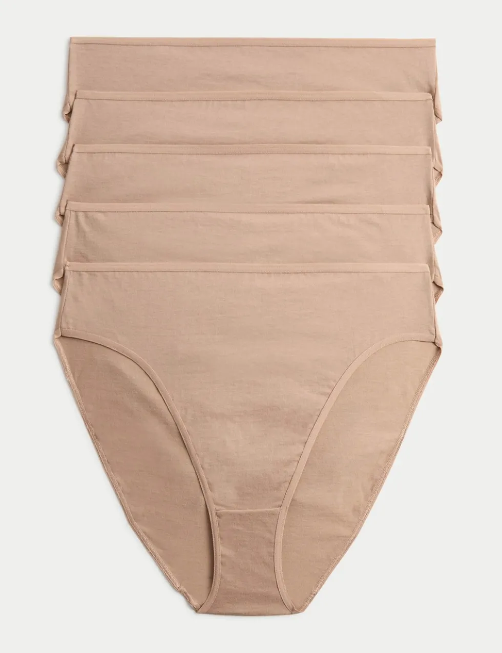 5pk Pure Cotton High Leg Knickers
