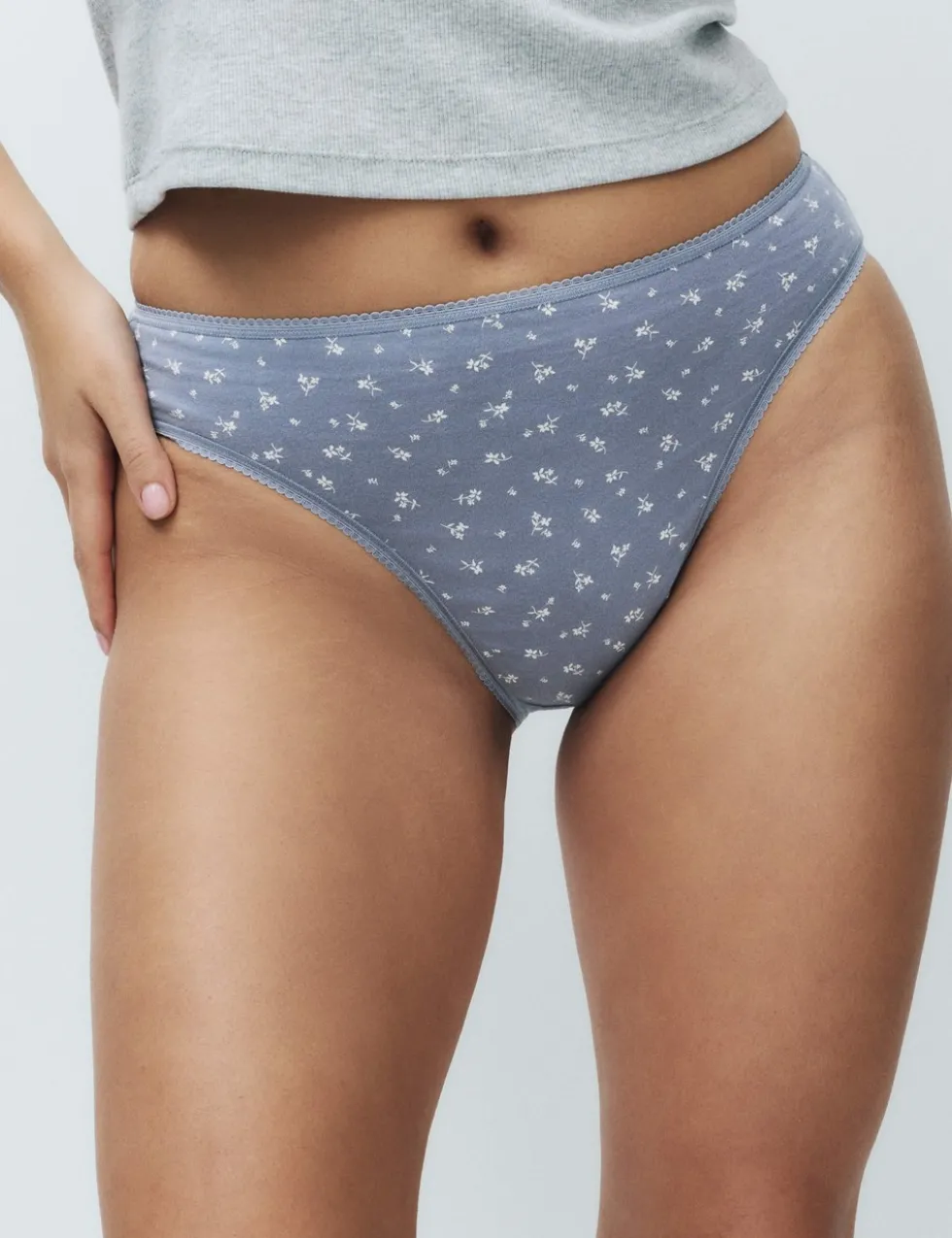 5pk Pure Cotton High Leg Knickers