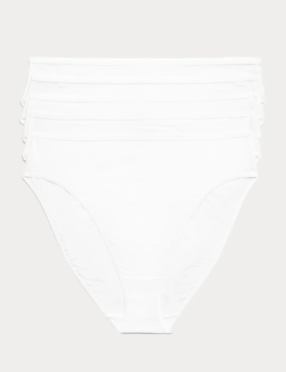 5pk Pure Cotton High Leg Knickers