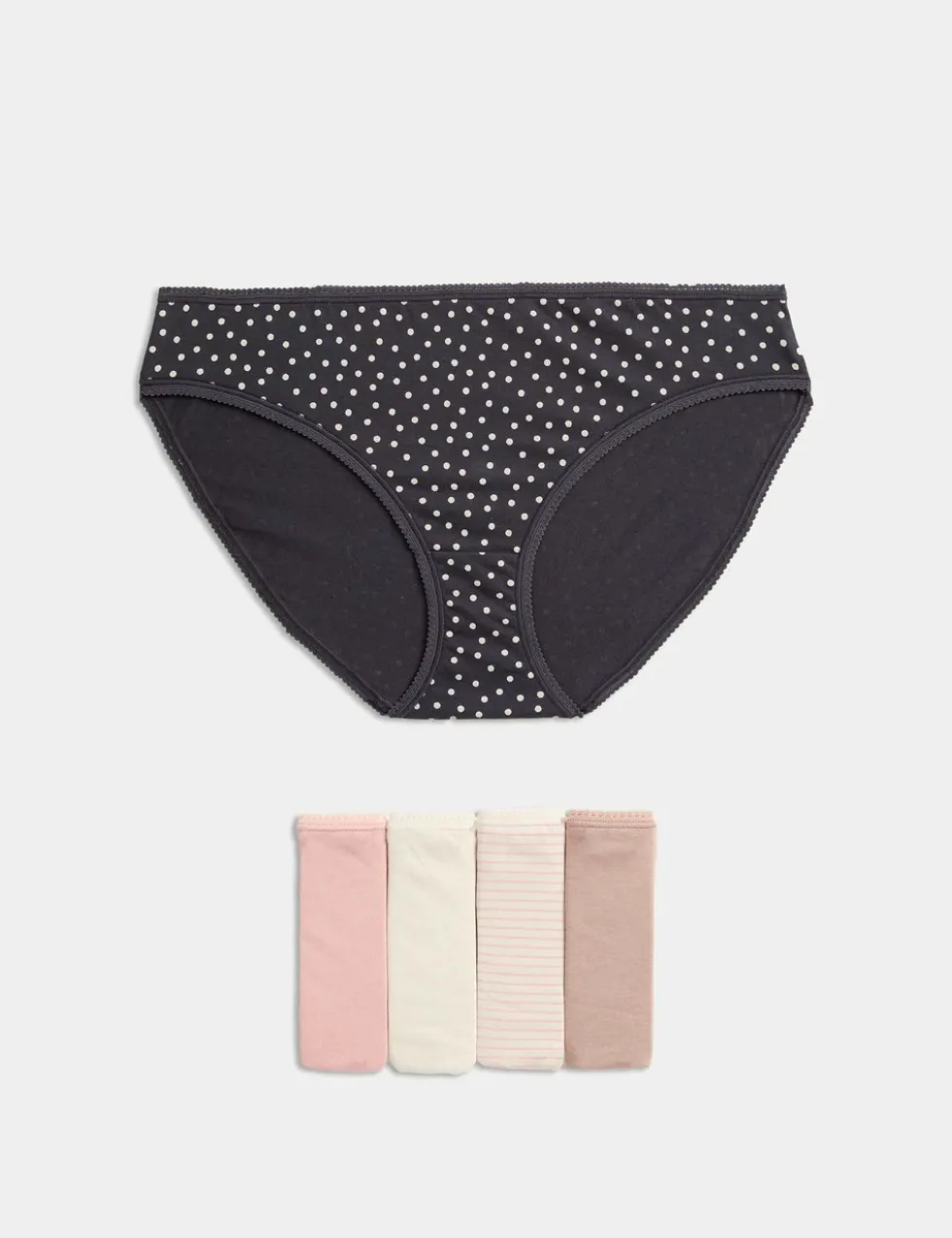 5pk Pure Cotton Printed Bikini Knickers