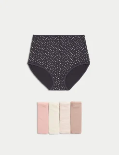 5pk Pure Cotton Printed Full Briefs