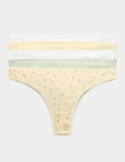 5pk Pure Cotton Thongs