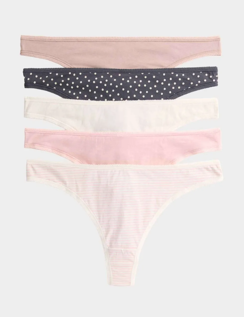 5pk Pure Cotton Thongs