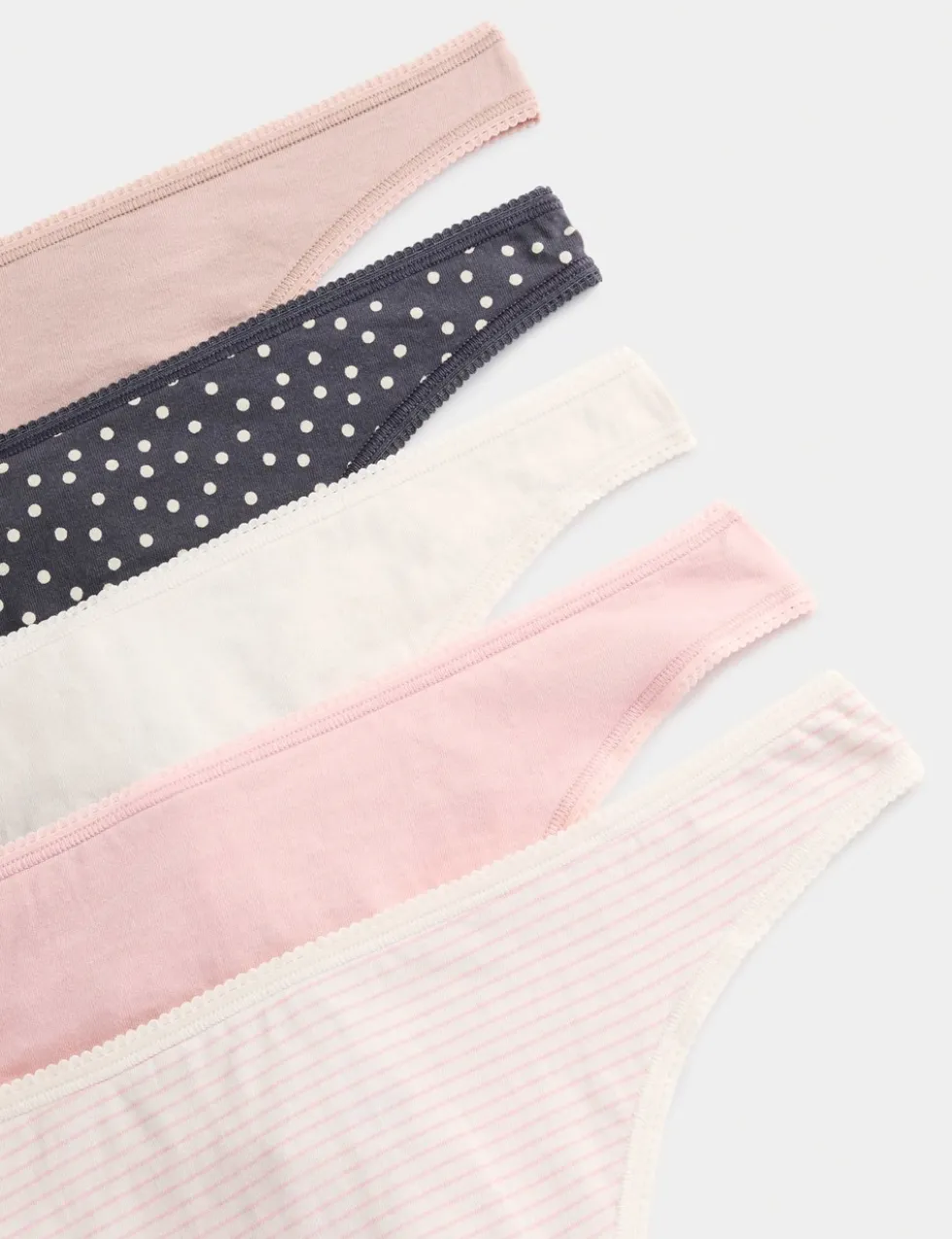 5pk Pure Cotton Thongs