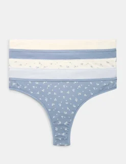 5pk Pure Cotton Thongs