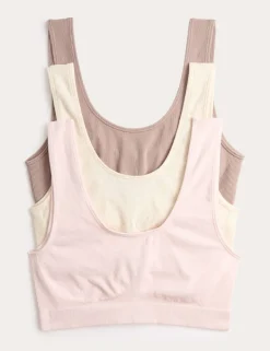 3pk Seamless Non Wired Crop Tops