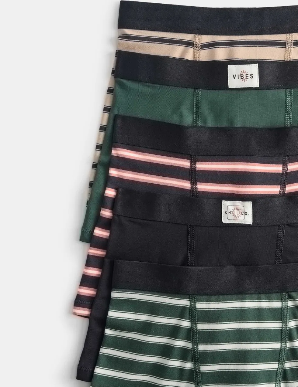 5pk Striped Cotton with Stretch Trunks (5-16 Yrs)