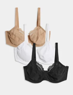 3pk Wired Full Cup Minimiser Bras C-H