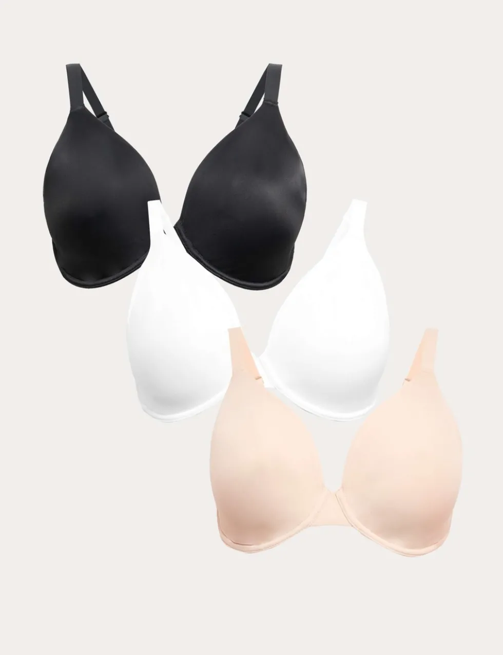3pk Wired Plunge Bras (F-H)