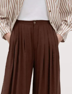 Pleat Front Palazzo Trousers
