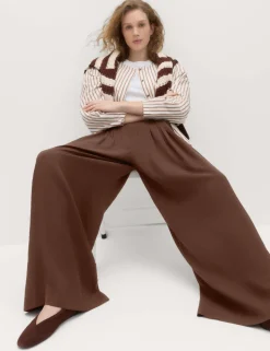 Pleat Front Palazzo Trousers