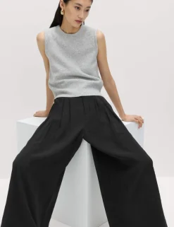 Pleat Front Palazzo Trousers