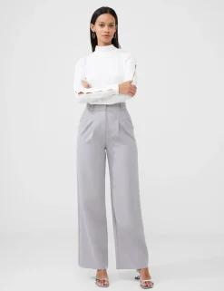 Pleat Front Straight Leg Trousers