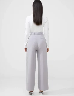 Pleat Front Straight Leg Trousers