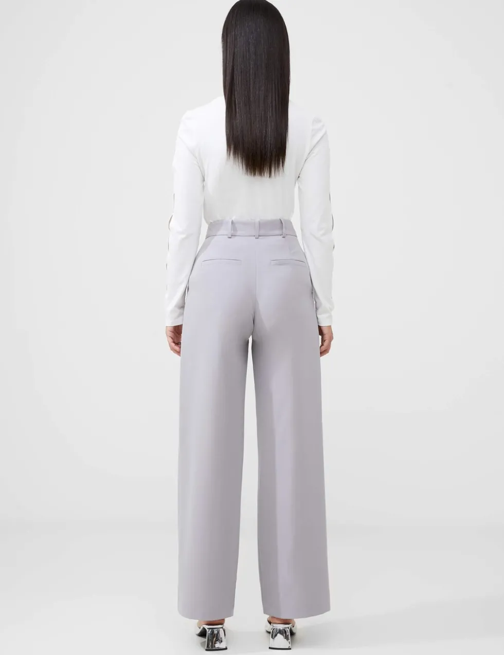 Pleat Front Straight Leg Trousers