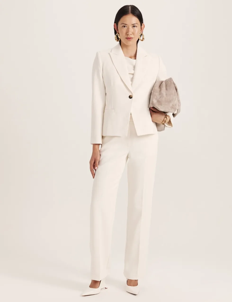 Pleat Front Straight Leg Trousers