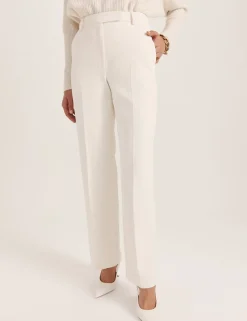 Pleat Front Straight Leg Trousers