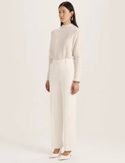 Pleat Front Straight Leg Trousers