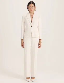 Pleat Front Straight Leg Trousers