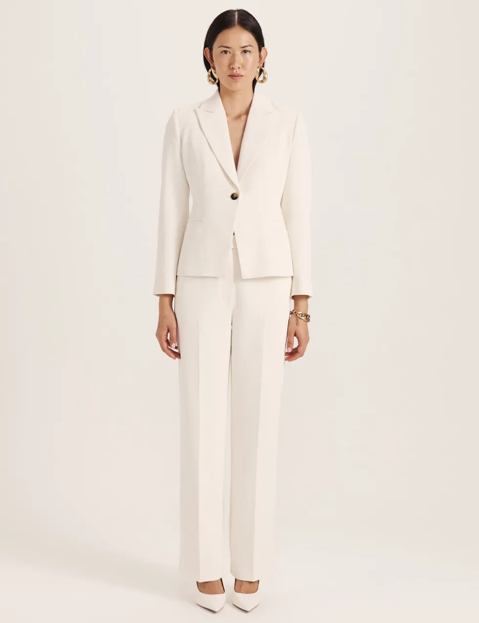 Pleat Front Straight Leg Trousers