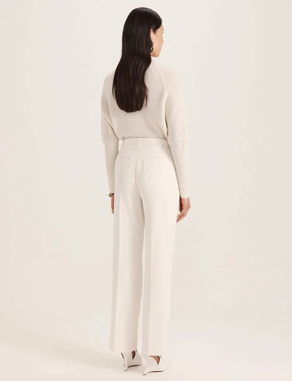 Pleat Front Straight Leg Trousers