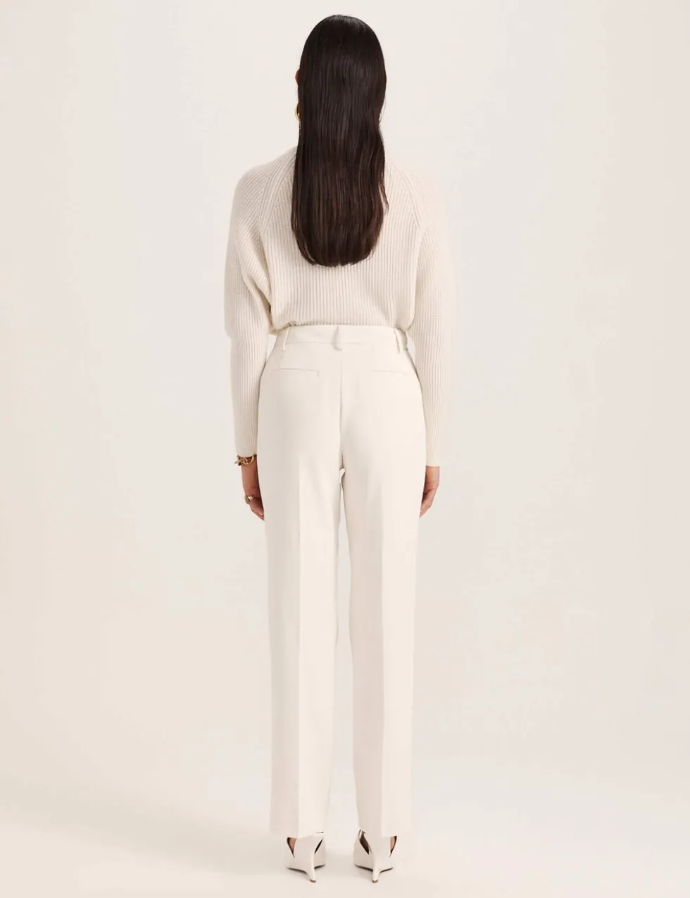 Pleat Front Straight Leg Trousers