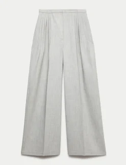 Pleat Front Wide Leg Palazzo Trousers
