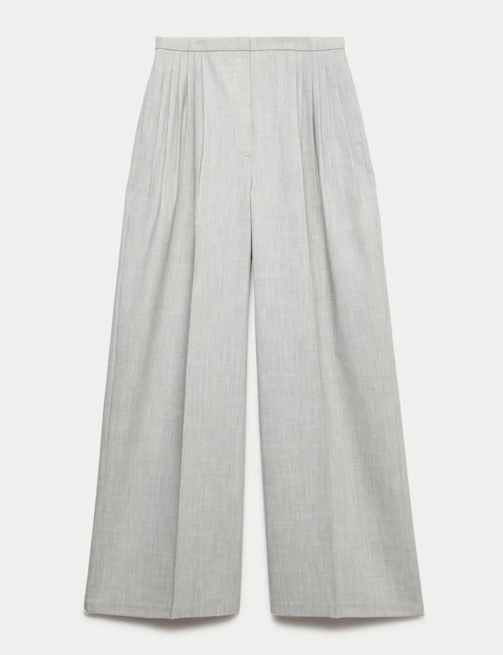 Pleat Front Wide Leg Palazzo Trousers