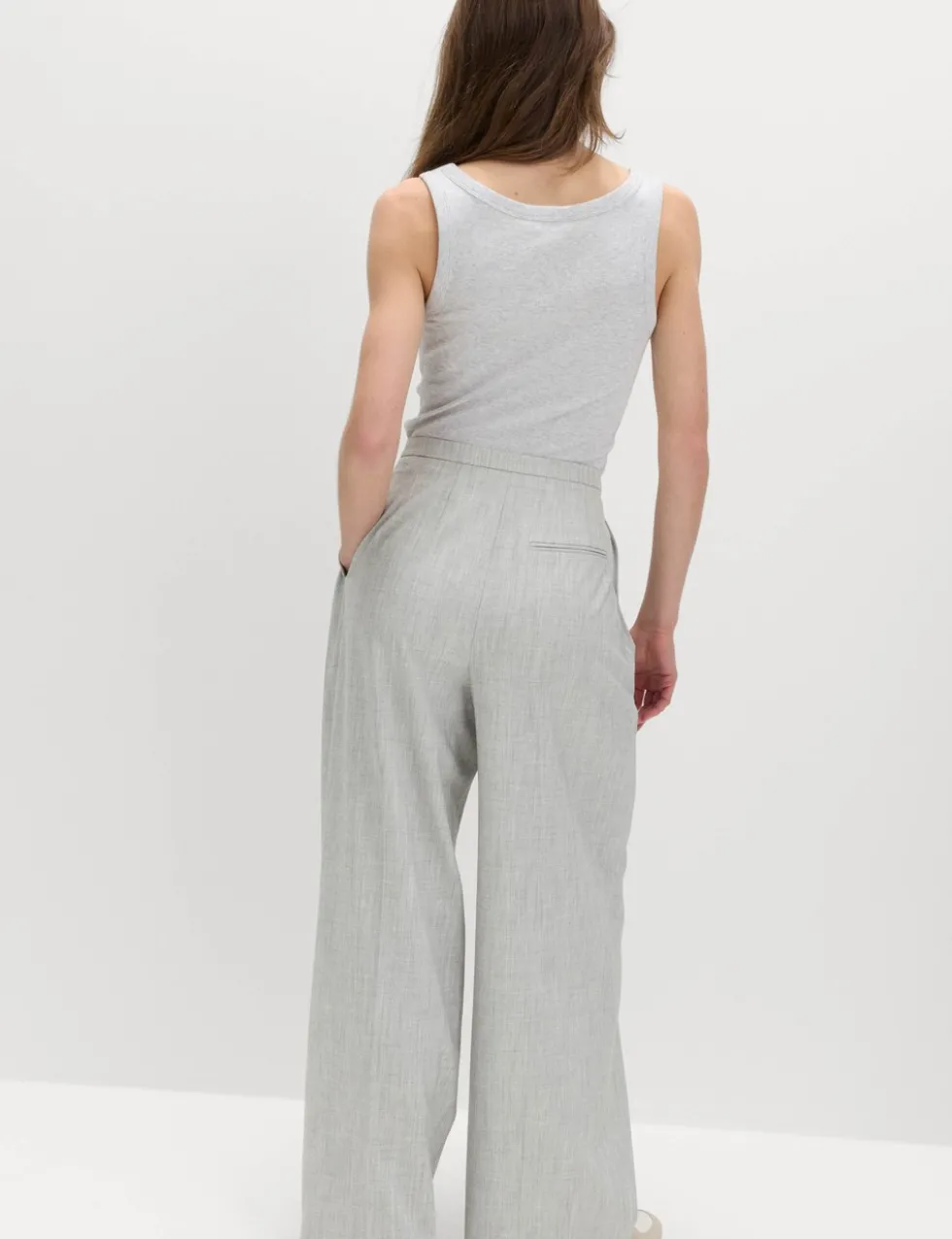 Pleat Front Wide Leg Palazzo Trousers