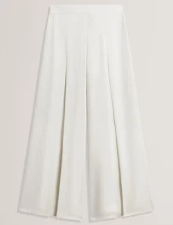 Pleat Front Wide Leg Trousers