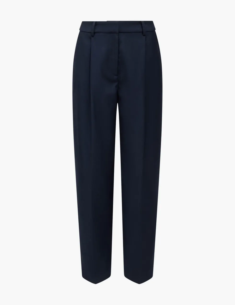 Pleated Barrel Leg Ankle Grazer Trousers
