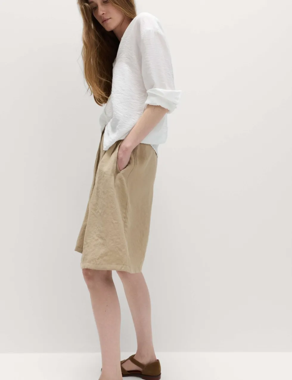 Pleated Longline Shorts