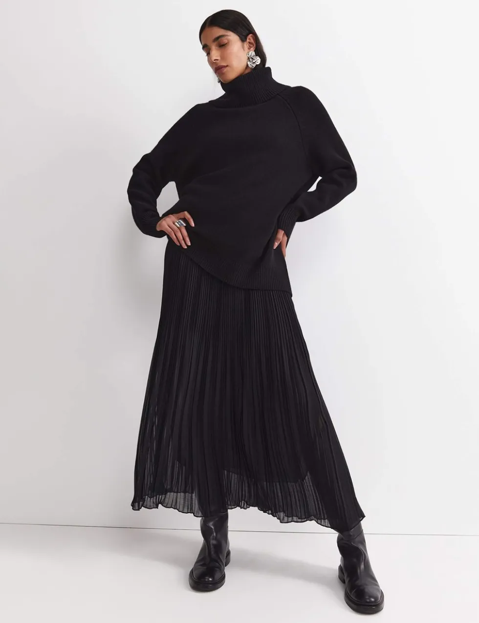 Pleated Midi Skirt