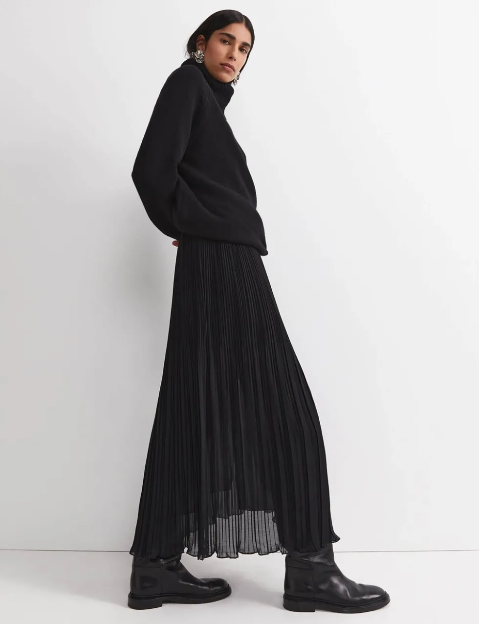 Pleated Midi Skirt