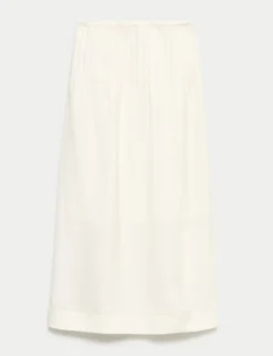 Pleated Midi Straight Skirt