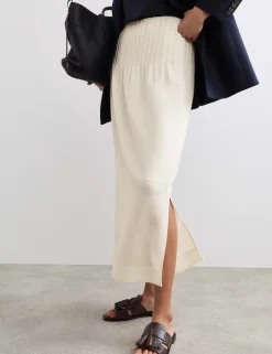 Pleated Midi Straight Skirt