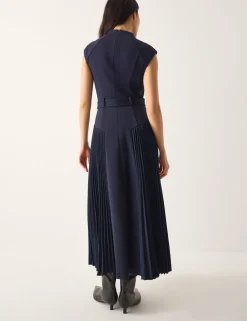 Pleated Mini Skater Dress