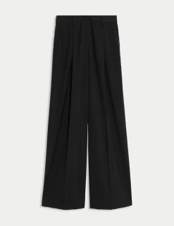 Pleated Wide Leg Trousers