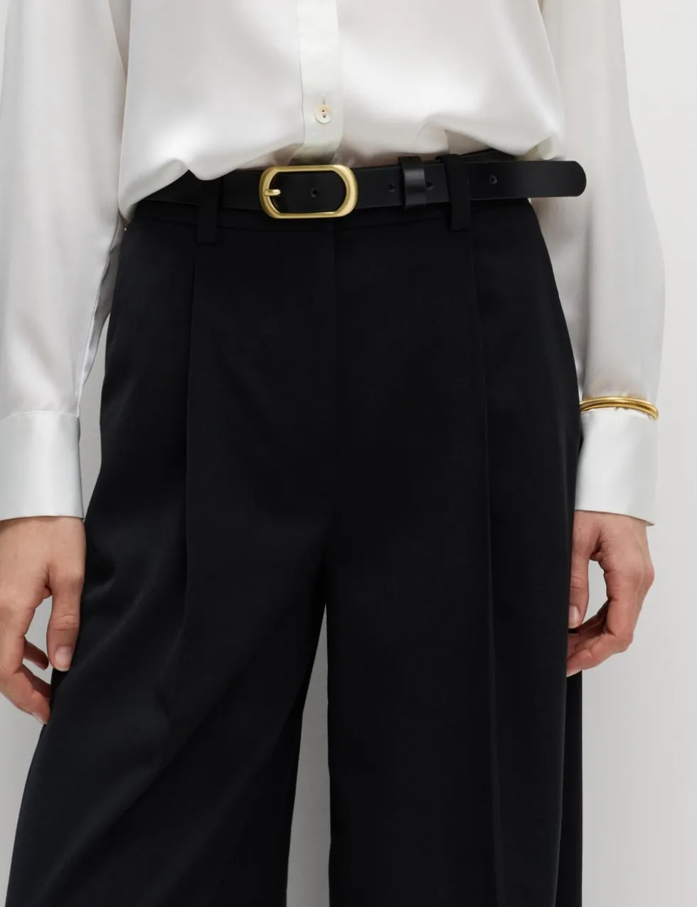 Pleated Wide Leg Trousers