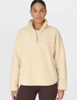 Plush Half Zip Funnel Neck Fleece Jacket
