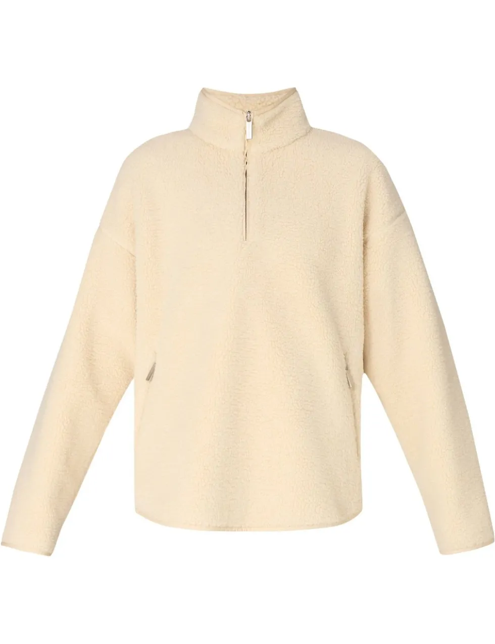 Plush Half Zip Funnel Neck Fleece Jacket