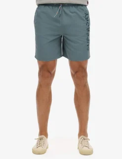 Pocketed Embroidered Logo Swim Shorts