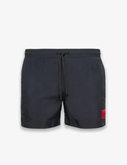 Pocketed Quick Dry Logo Label Swim Shorts