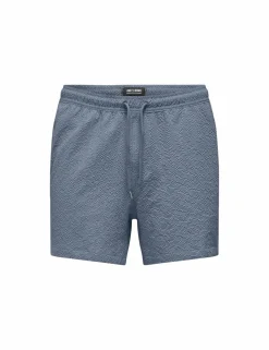 Pocketed Seersucker Swim Shorts