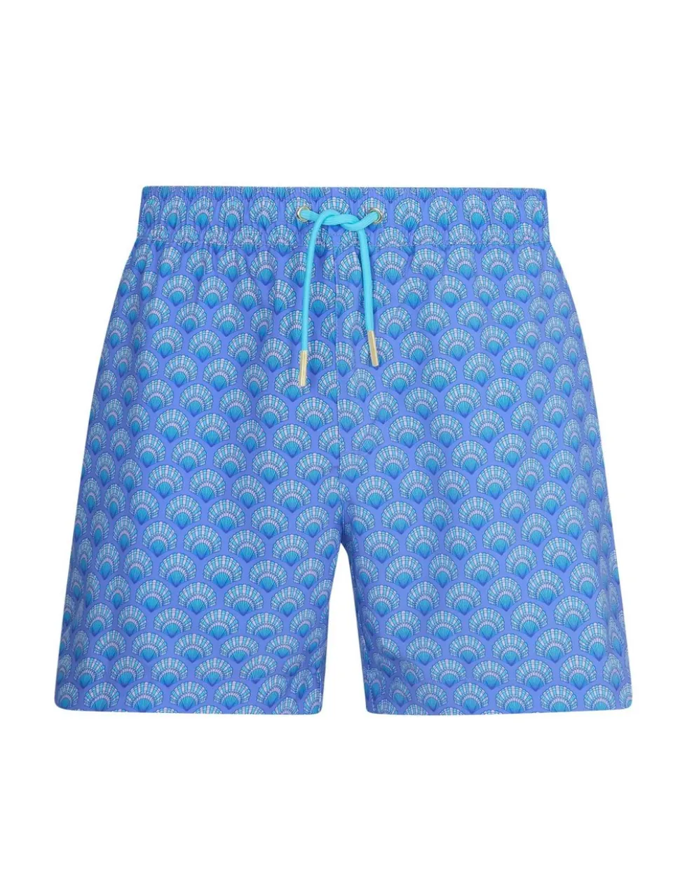 Pocketed Shell Print Swim Shorts