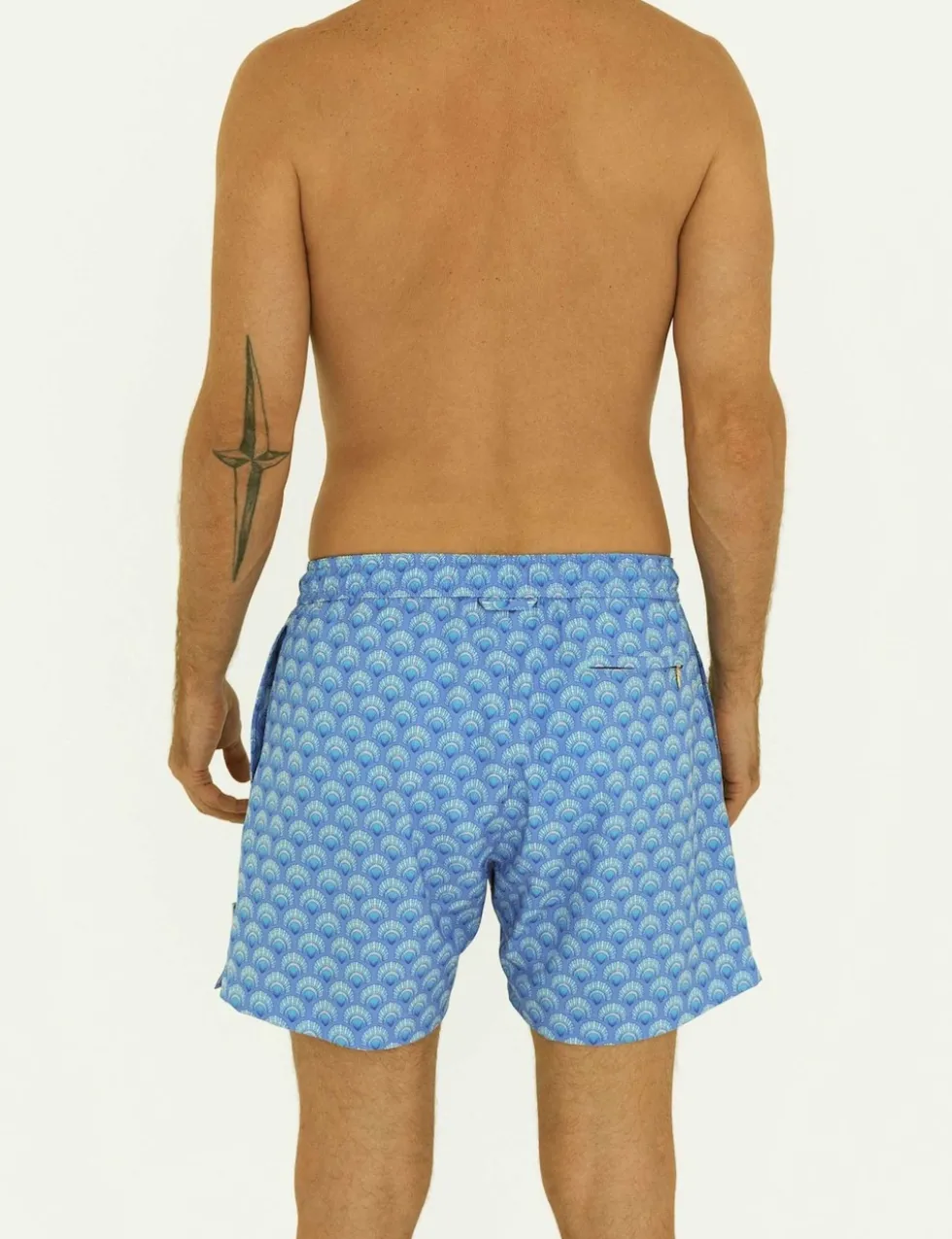 Pocketed Shell Print Swim Shorts