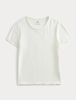 Pointelle Brushed Pyjama Top (6-16 Yrs)