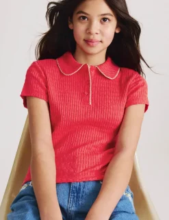 Pointelle Polo Shirt (6-16 Yrs)