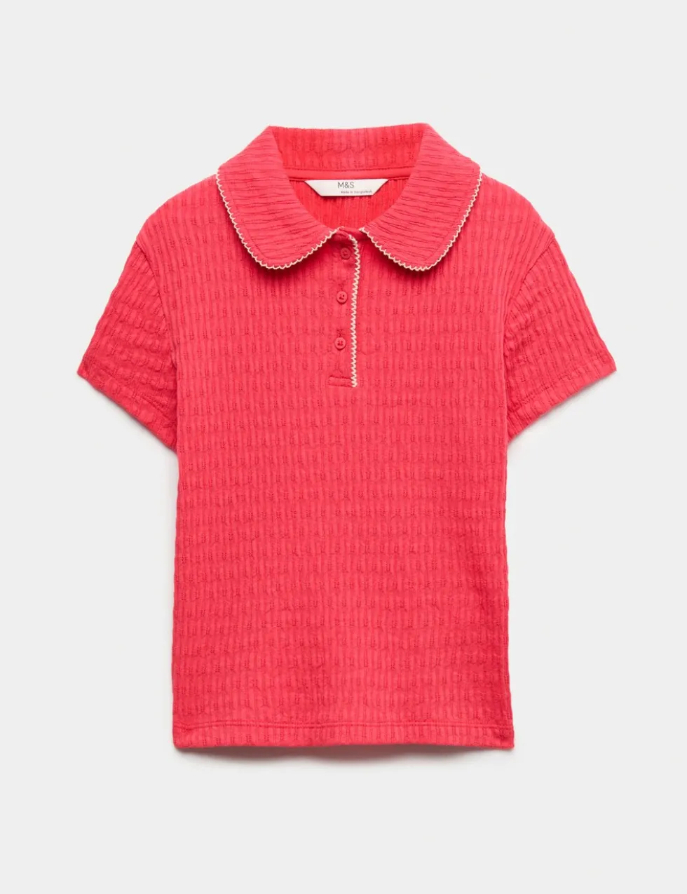 Pointelle Polo Shirt (6-16 Yrs)