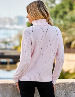 Pointelle Roll Neck Jumper
